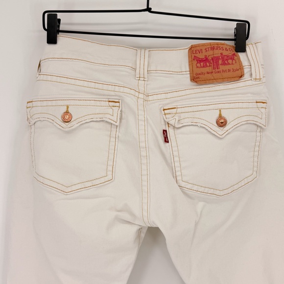 Levis Slouch 504 Low Rise Bootcut Grunge Y2K Retro Off White Jeans Womens 13M - Picture 5 of 14